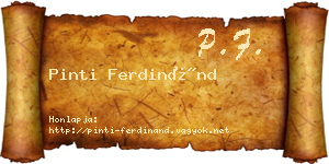 Pinti Ferdinánd névjegykártya