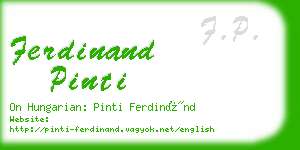 ferdinand pinti business card